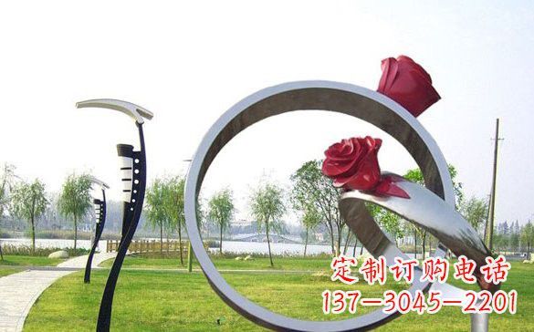 太原不锈钢玫瑰花戒指精致雕塑之美