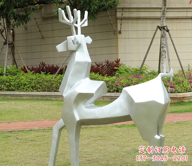 太原不锈钢美陈动物雕塑——鹿