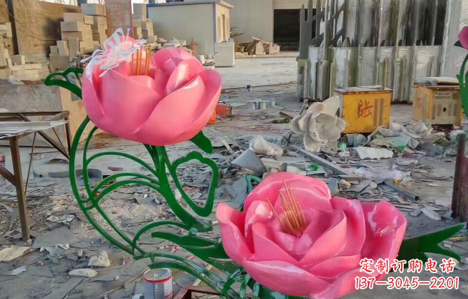 太原精美牡丹雕塑点缀景观