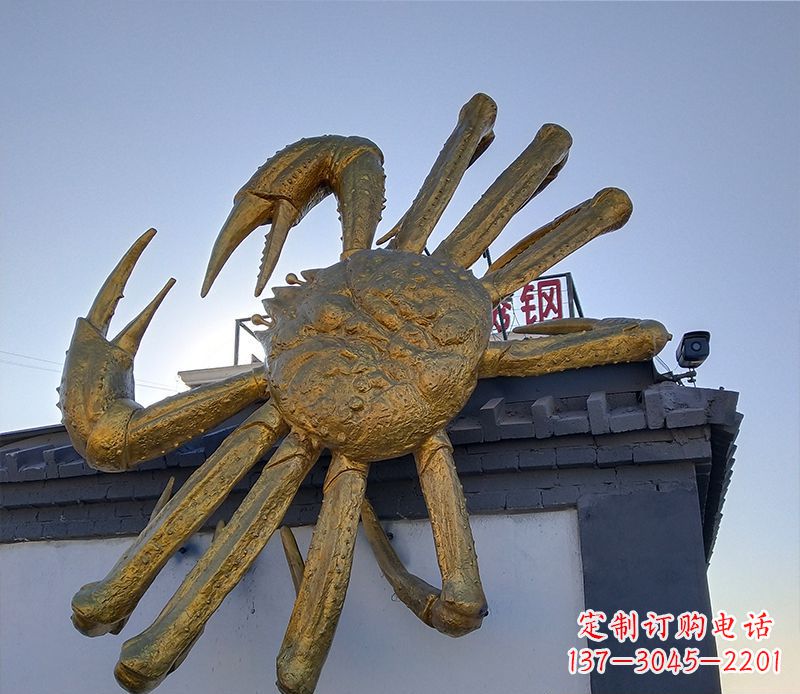 太原不锈钢螃蟹雕塑精美而又经久不衰
