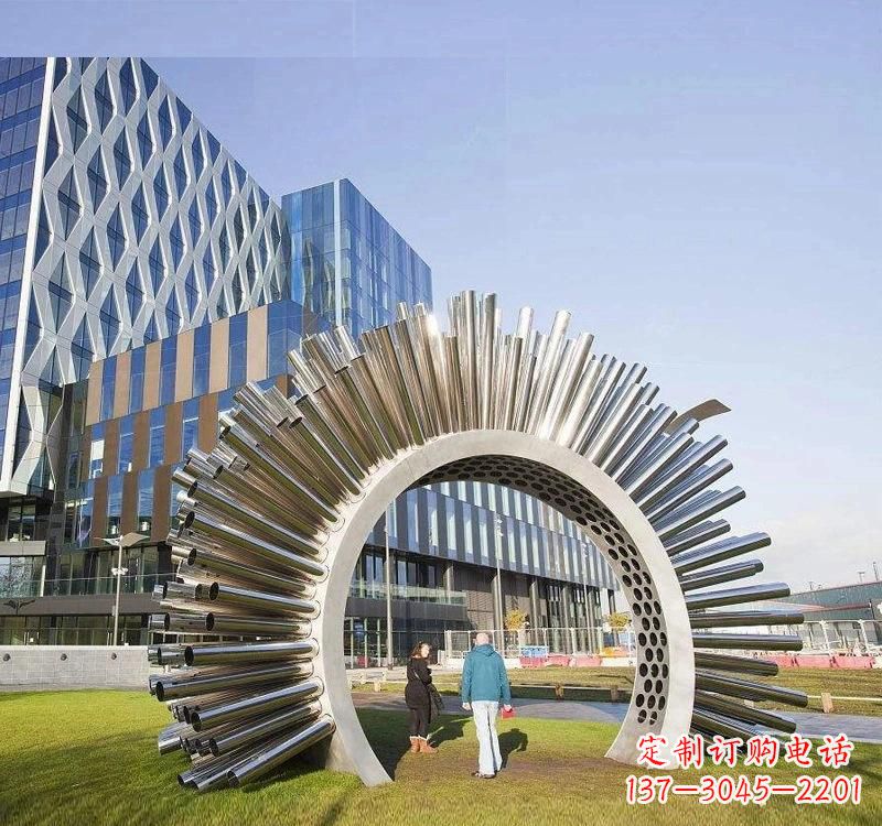 太原不锈钢拱门雕塑高雅典雅的艺术