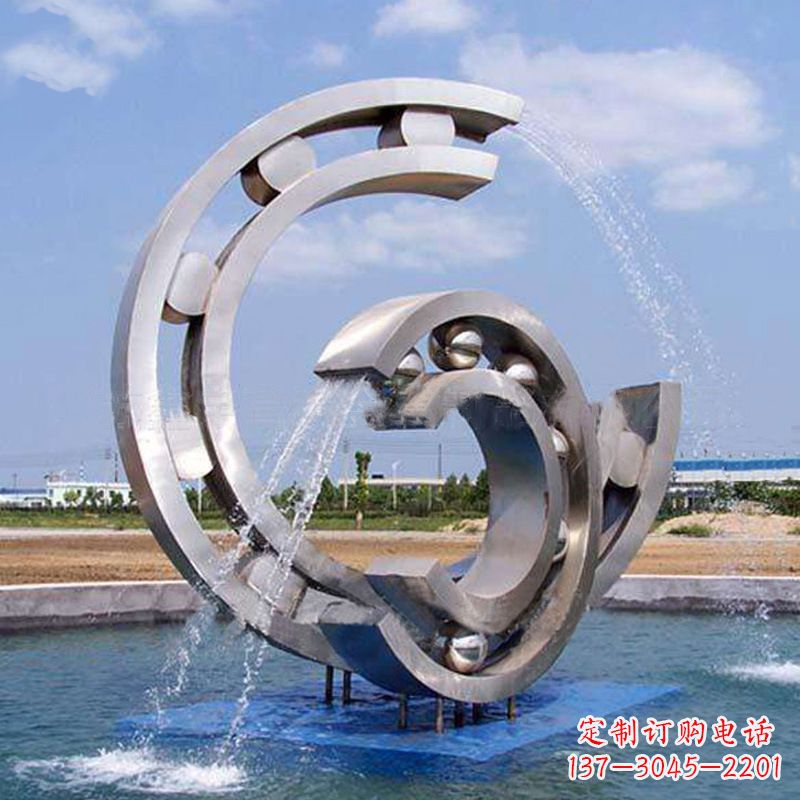 太原不锈钢喷水雕塑点缀园林水景的美