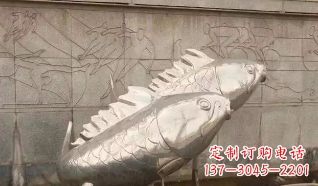 太原不锈钢喷泉鱼雕塑美丽装点城市