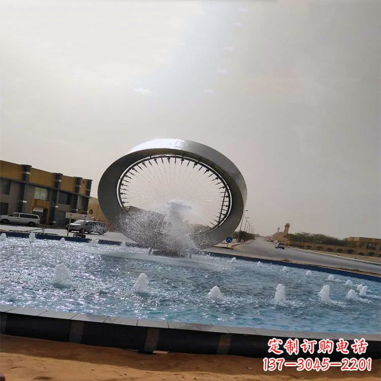 太原精美不锈钢喷泉雕塑,增添环形绿景魅力