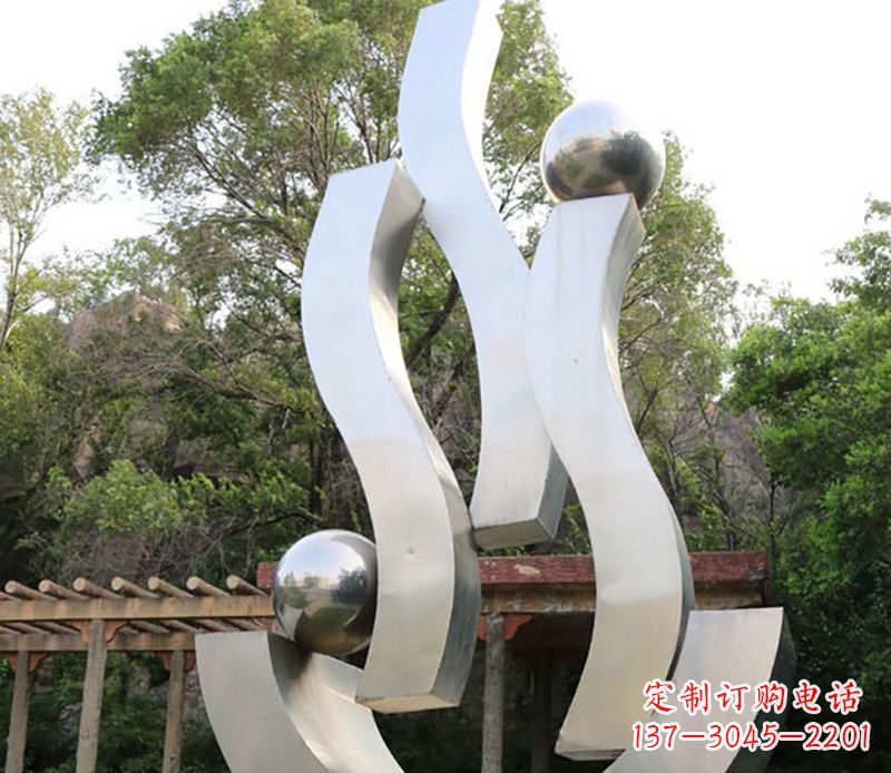太原景观雕塑现代不锈钢飘带