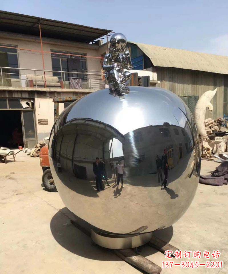 太原精美不锈钢苹果雕塑
