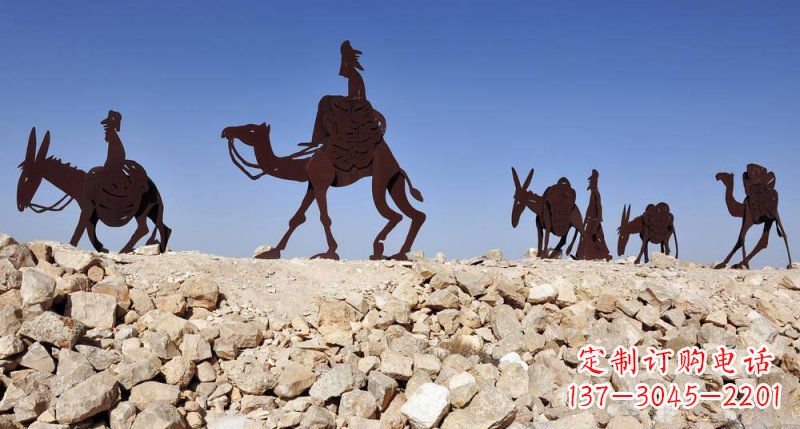 太原不锈钢骆驼雕塑传承古代传统
