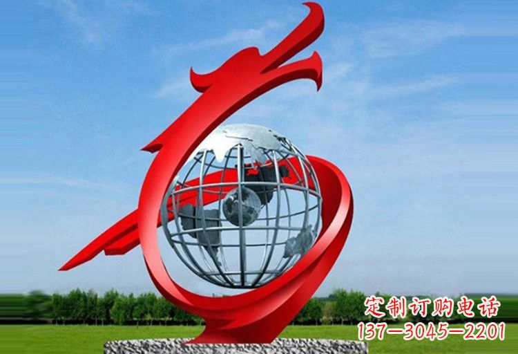 太原不锈钢地球雕塑精美雕塑饰以美丽世界
