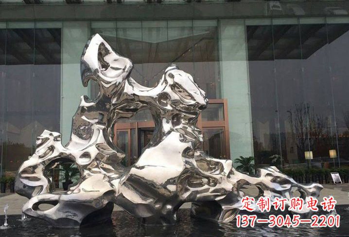 太原精美太湖石雕塑，不锈钢企业的杰作