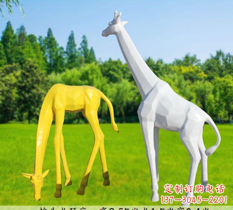 太原不锈钢长颈鹿雕塑完美结合美丽与耐久