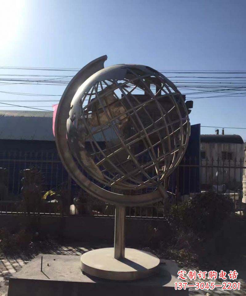 太原不锈钢地球仪雕塑精美装饰室内空间