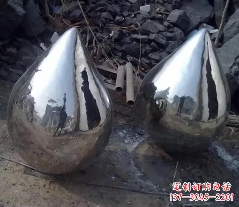 太原不锈钢水滴雕塑美丽绽放