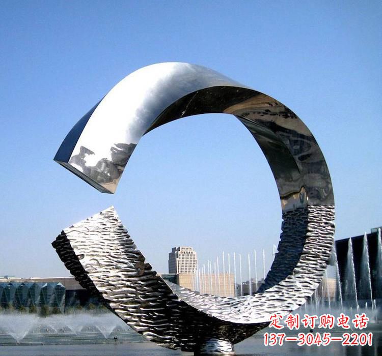 太原不锈钢水景圆环雕塑艺术与美的结合
