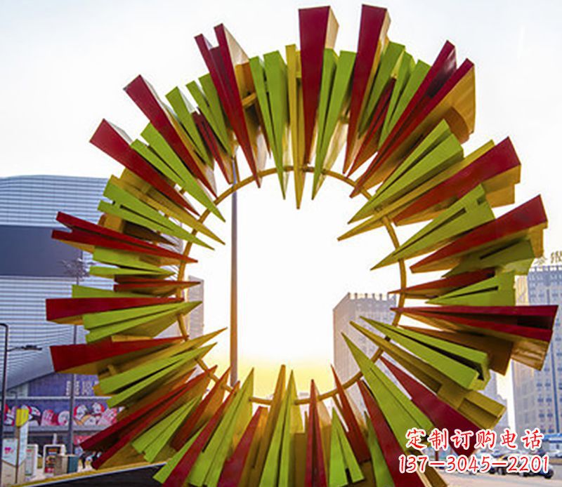 太原绚烂太阳,精美不锈钢太阳花雕塑