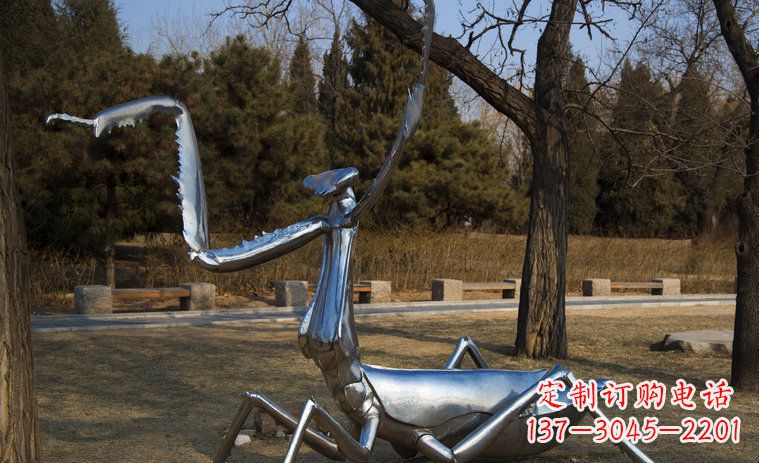 太原不锈钢螳螂园林景观雕塑创意缔造美景