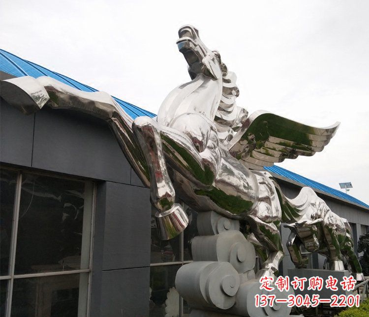 太原不锈钢飞马城市雕塑展现城市精神