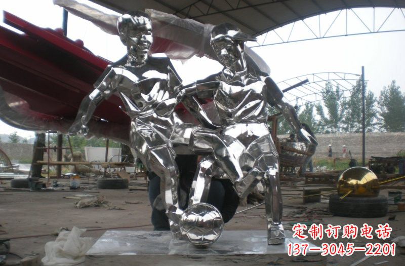 太原不锈钢足球雕塑精美的艺术品
