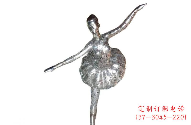 太原不锈钢跳芭蕾舞女孩雕塑