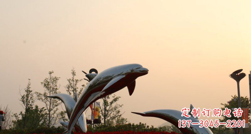 太原不锈钢海豚雕塑跳跃的美丽