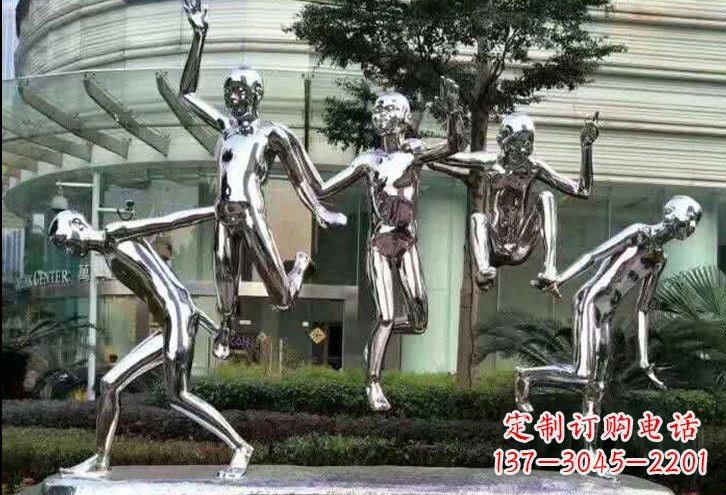 太原勇敢跳跃的儿童雕塑