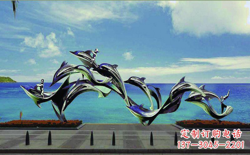 太原不锈钢海豚广场雕塑——精致而又活泼