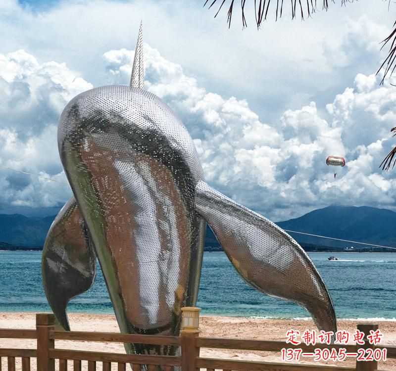太原不锈钢鲸鱼雕塑精美绝伦
