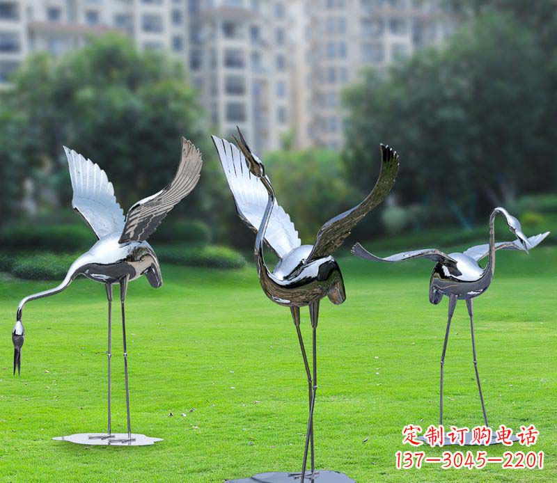 太原不锈钢仙鹤雕塑展现传统文化风采