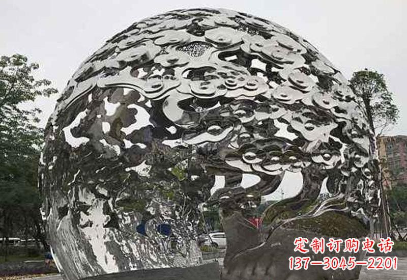 太原不锈钢祥云镂空球拱门雕塑