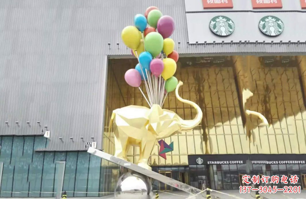 太原小象踩球不锈钢雕塑的魅力