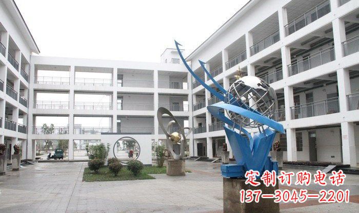 太原不锈钢地球雕塑缔造美丽的校园