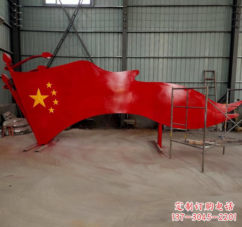 太原不锈钢校园党旗雕塑传承红色基因