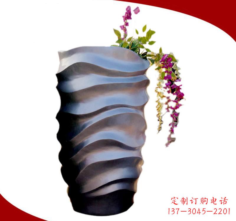 太原不锈钢校园景观花盆雕塑美化校园环境