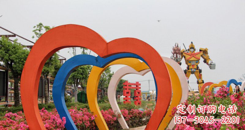 太原不锈钢心形拱门雕塑——浪漫之门