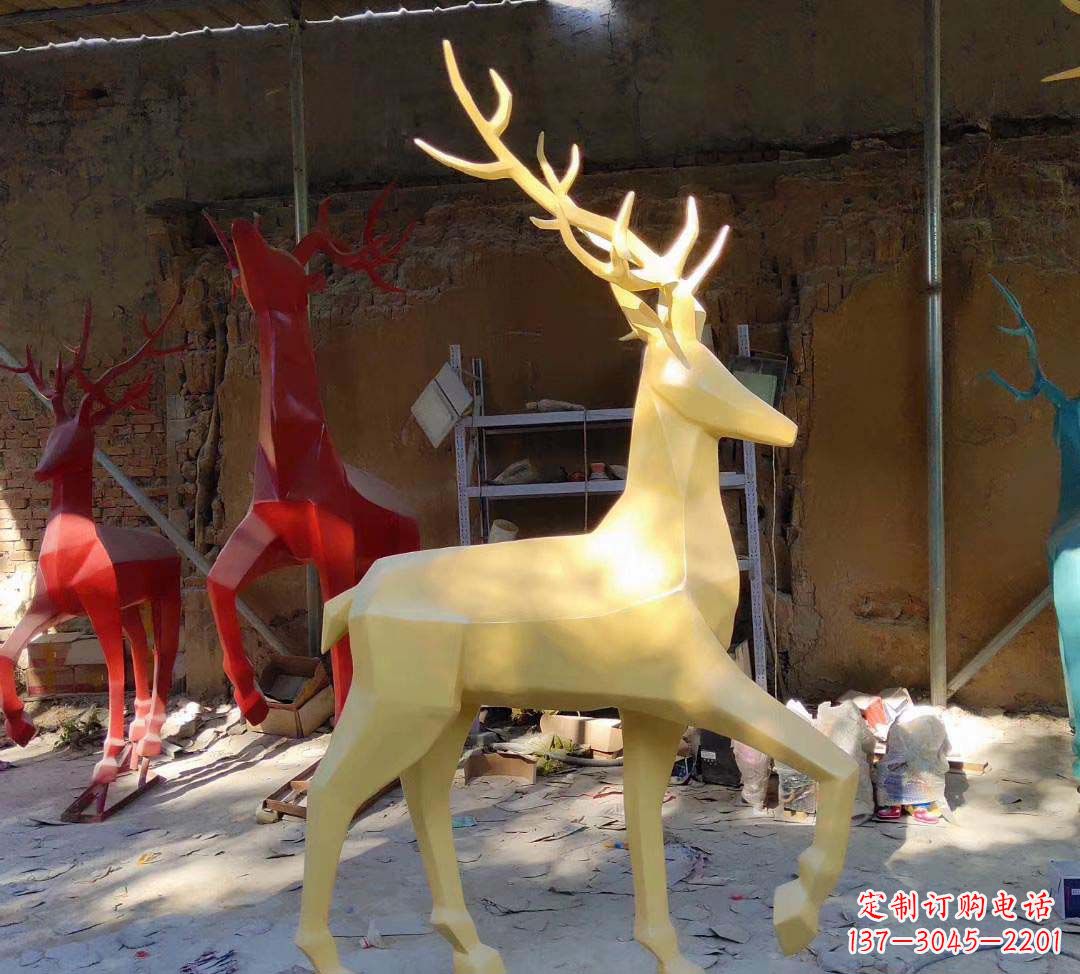 太原新款仿真不锈钢小鹿雕塑
