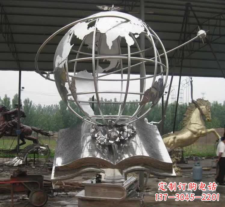 太原不锈钢地球仪雕塑精美的自然之美