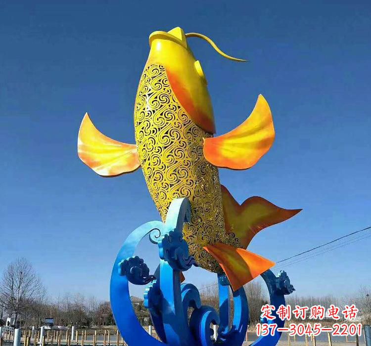 太原不锈钢艺术鲤鱼雕塑艺术之美与生活之灵