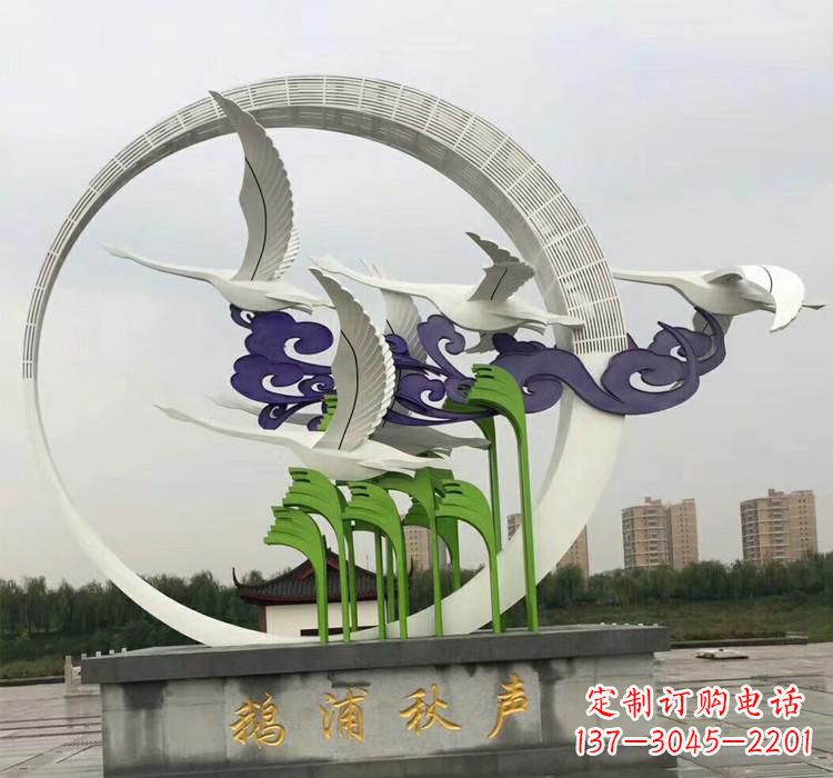 太原不锈钢艺术——仙鹤雕塑