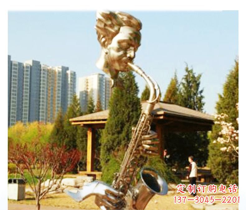 太原不锈钢萨克斯雕塑精美而又抒情