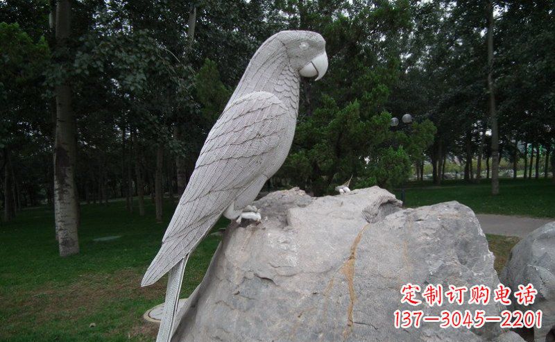 太原不锈钢鹦鹉精美的雕塑艺术