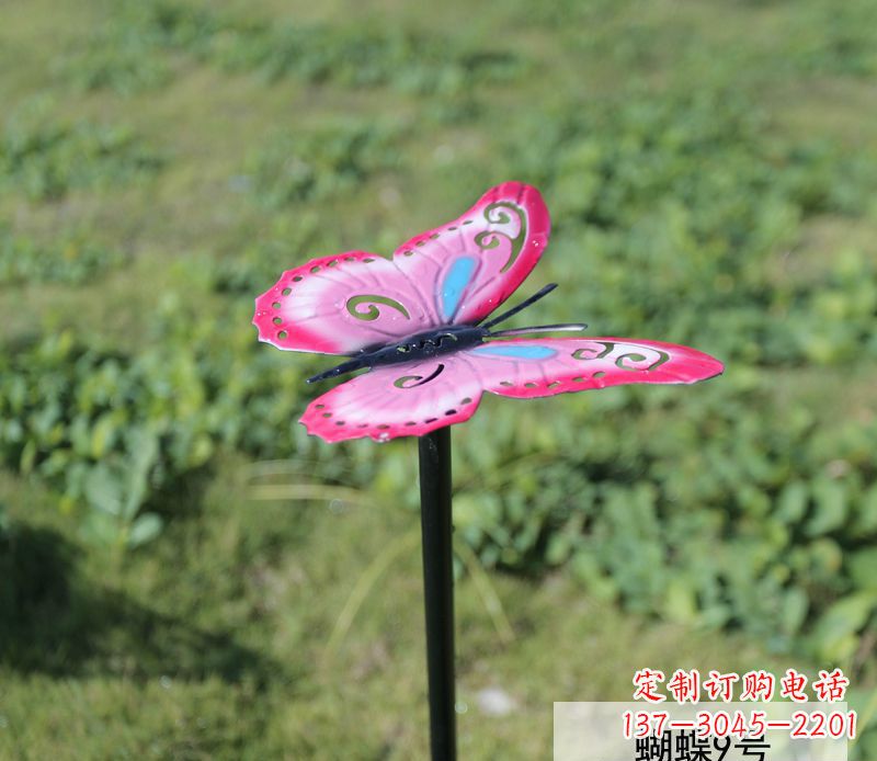 太原不锈钢园林彩色蝴蝶插件精美的蝴蝶雕塑