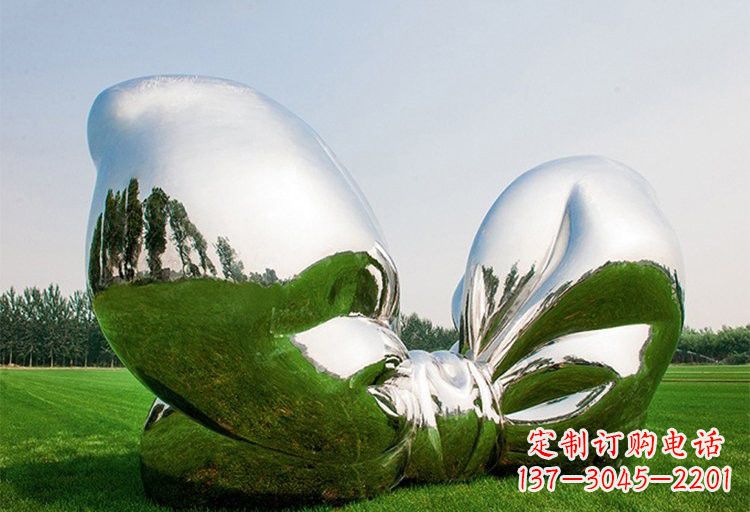 太原艺术之美——不锈钢园林大型蝴蝶结雕塑