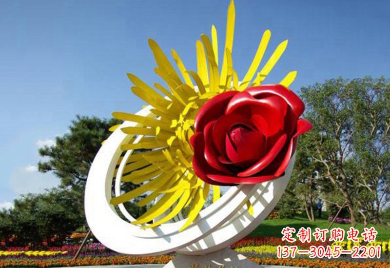 太原不锈钢玫瑰花雕塑——给城市景观带来美丽