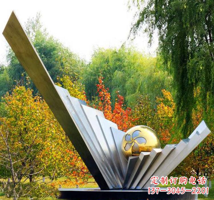 太原不锈钢扇贝雕塑美丽的自然景观