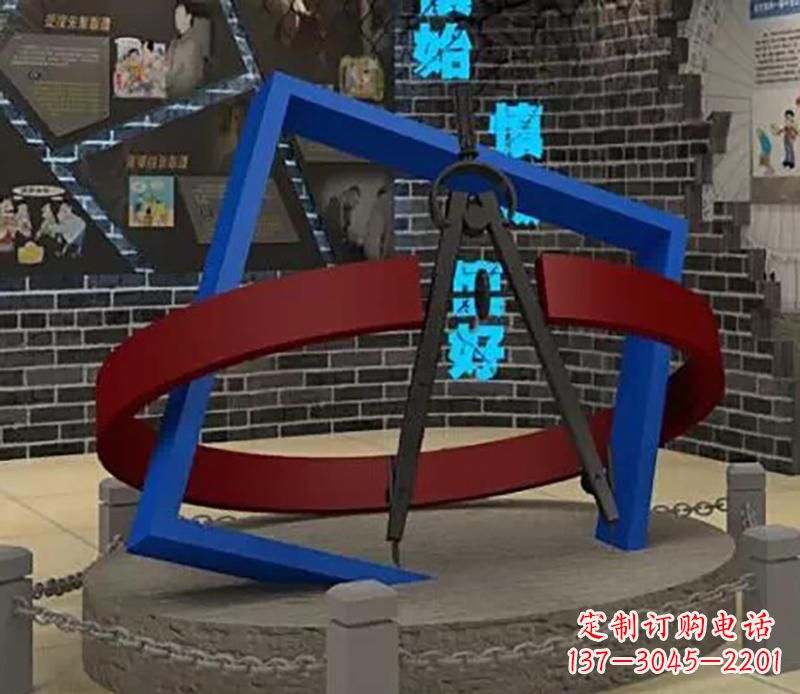 太原不锈钢圆规雕塑实现景观美化的艺术之作