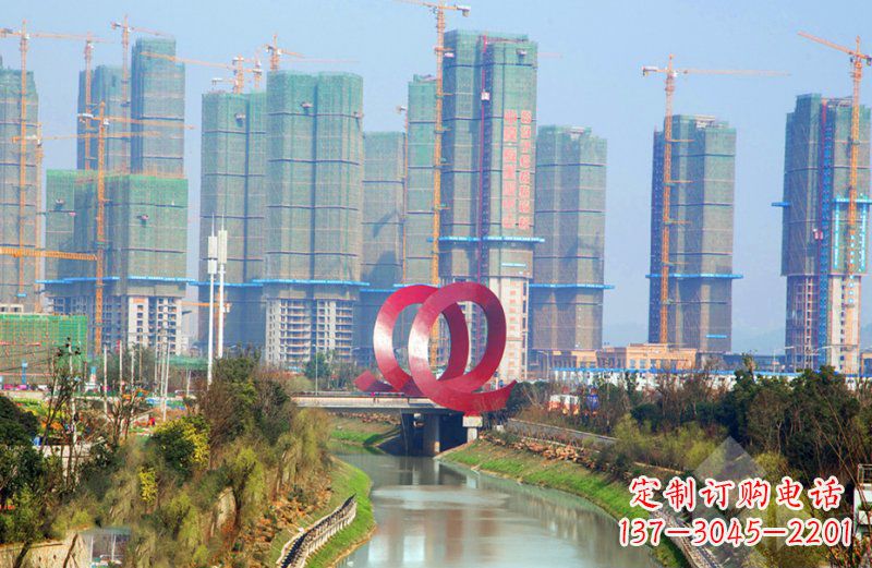 太原精美不锈钢圆环雕塑