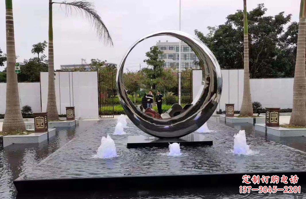 太原圆环景观喷泉雕塑视觉与声音的完美结合