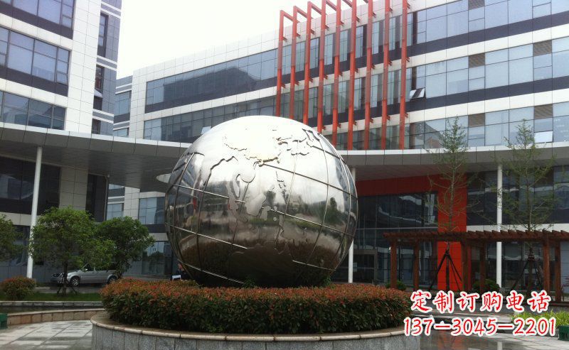 太原不锈钢圆球地球雕塑描绘地球的美丽