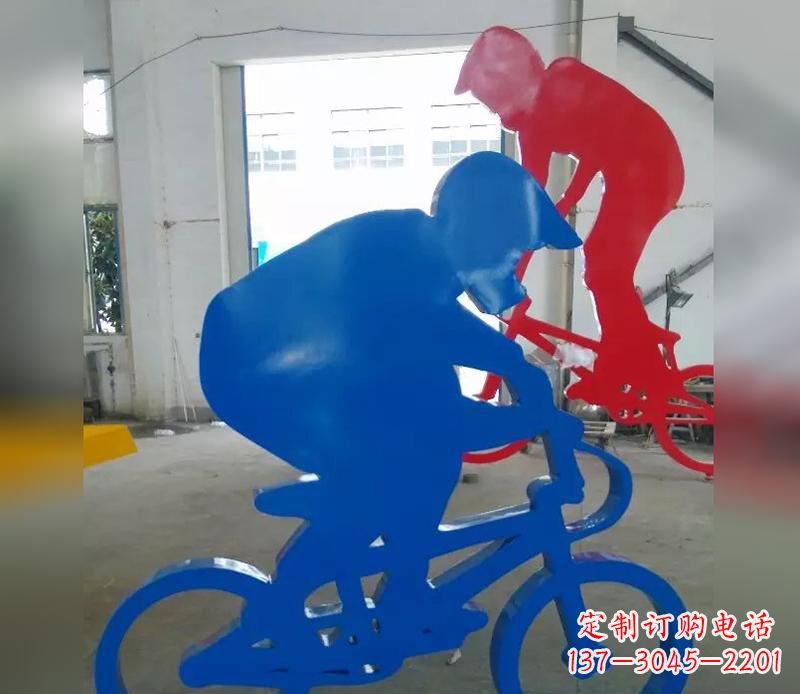 太原不锈钢运动骑·精美自行车雕塑
