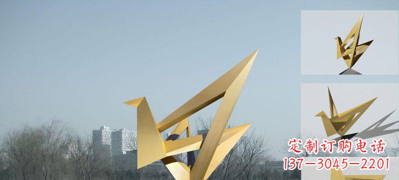 太原不锈钢仙鹤雕塑灵动的艺术符号