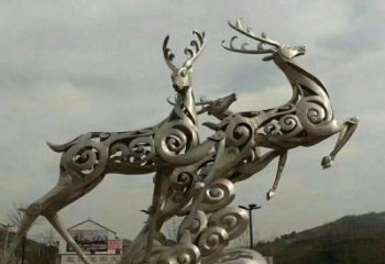 太原梅花鹿雕塑——祥云梅花鹿广场的标志